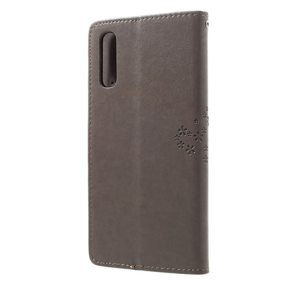 For Samsung Galaxy A70 Imprint Tree Owl Leather Wallet Stand Mobile Cover