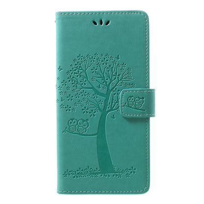 For Samsung Galaxy A70 Imprint Tree Owl Leather Wallet Stand Mobile Cover