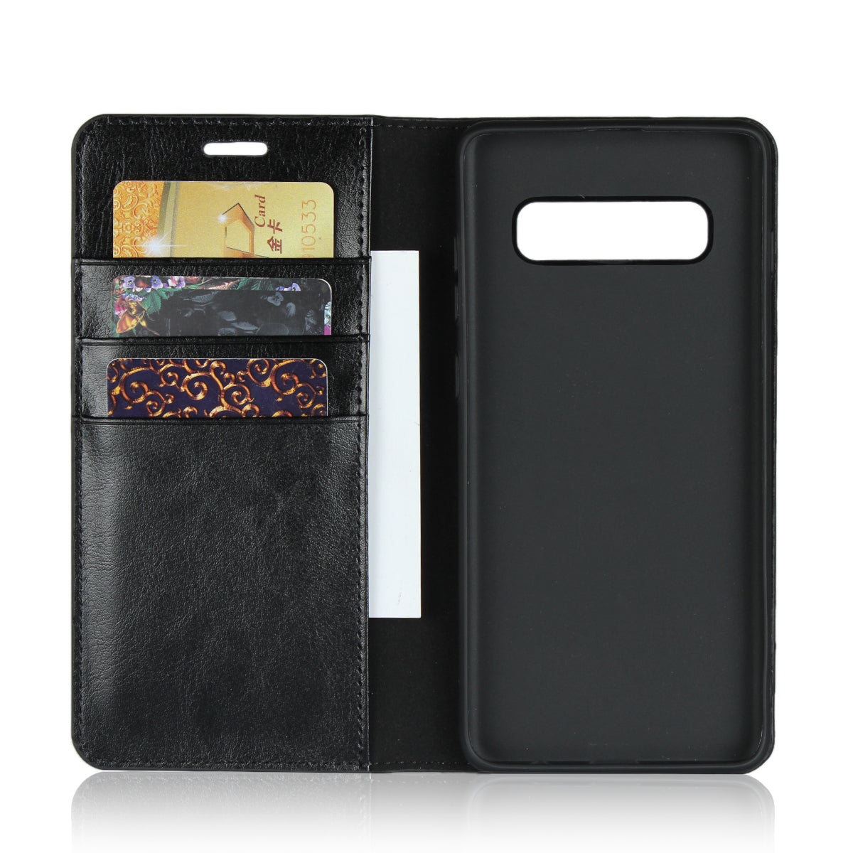 Crazy Horse Wallet Stand Genuine Leather Case for Samsung Galaxy S10 Plus