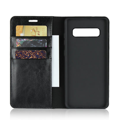 Crazy Horse Wallet Stand Genuine Leather Case for Samsung Galaxy S10 Plus