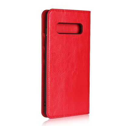 Crazy Horse Wallet Stand Genuine Leather Case for Samsung Galaxy S10 Plus
