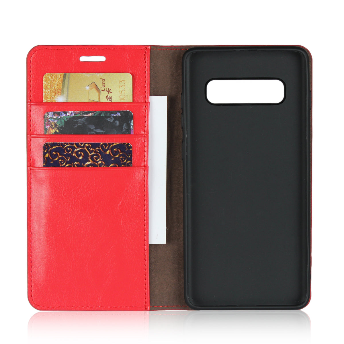 Crazy Horse Wallet Stand Genuine Leather Case for Samsung Galaxy S10 Plus