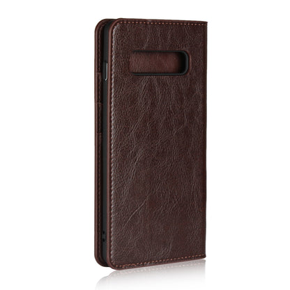 Crazy Horse Wallet Stand Genuine Leather Case for Samsung Galaxy S10 Plus