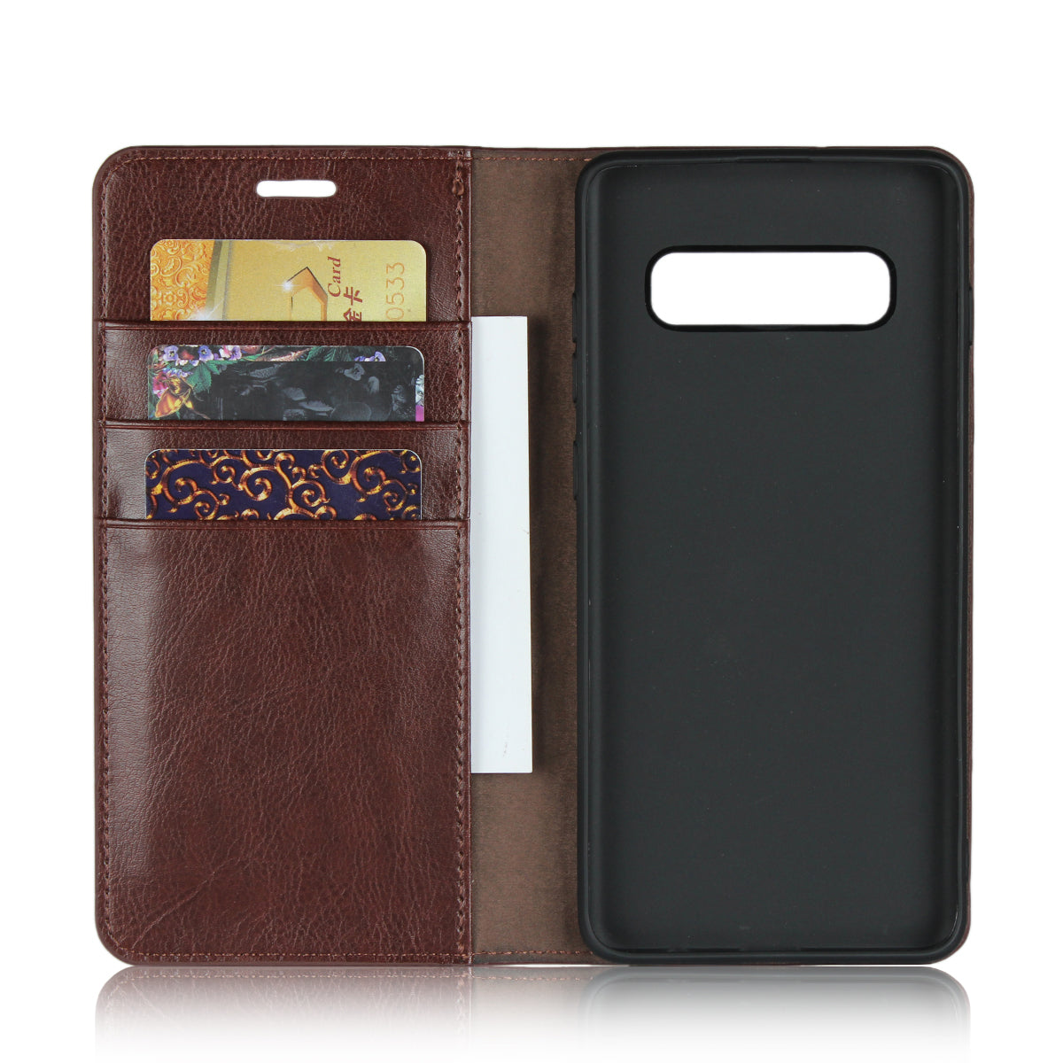Crazy Horse Wallet Stand Genuine Leather Case for Samsung Galaxy S10 Plus
