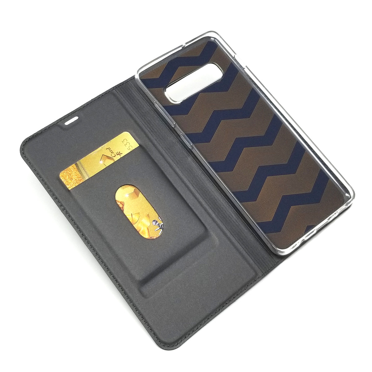 Magnetic Adsorption Leather Card Holder Case for Samsung Galaxy S10 Plus