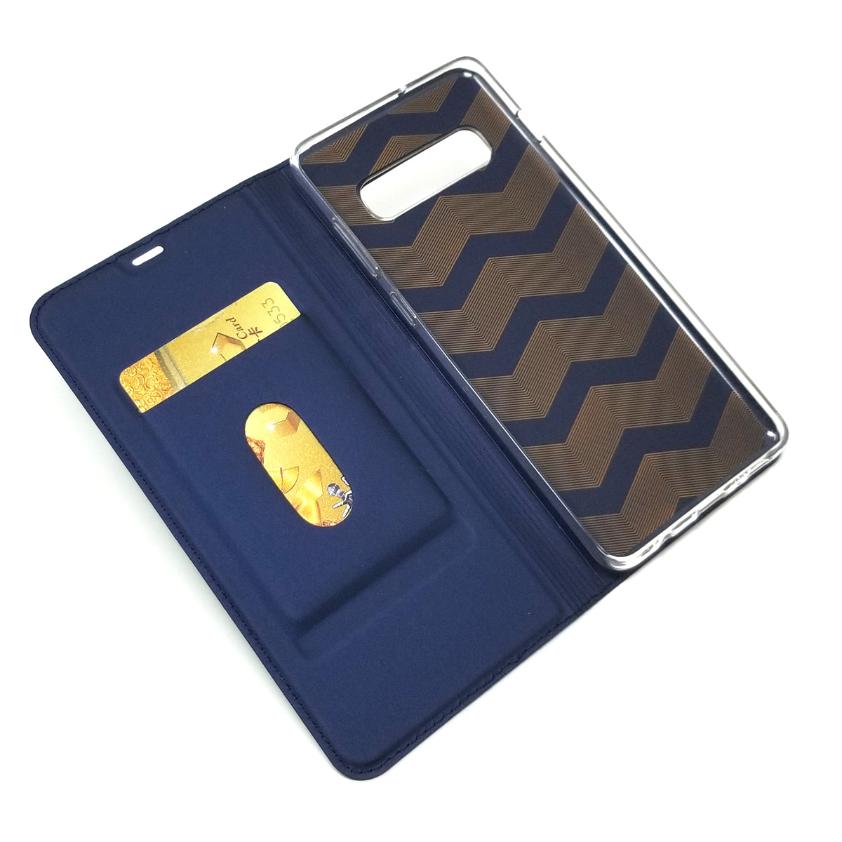 Magnetic Adsorption Leather Card Holder Case for Samsung Galaxy S10 Plus