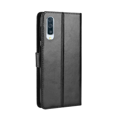 Crazy Horse Leather Wallet Stand Phone Cover with Strap for Samsung Galaxy A50 / A50s / A30s