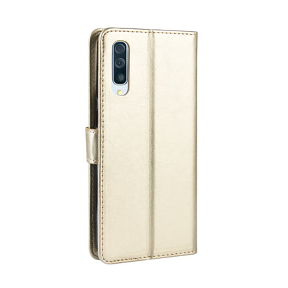 Crazy Horse Leather Wallet Stand Phone Cover with Strap for Samsung Galaxy A50 / A50s / A30s