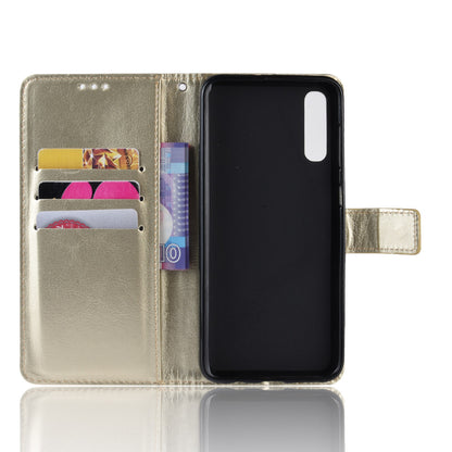 Crazy Horse Leather Wallet Stand Phone Cover with Strap for Samsung Galaxy A50 / A50s / A30s