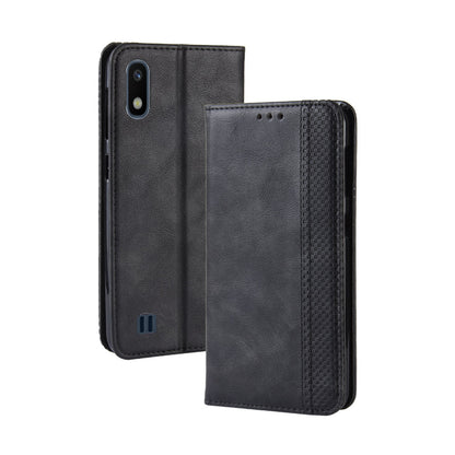 Vintage Style PU Leather Flip Cover Case for Samsung Galaxy A10