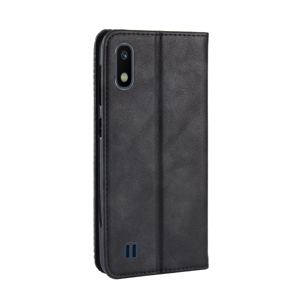 Vintage Style PU Leather Flip Cover Case for Samsung Galaxy A10