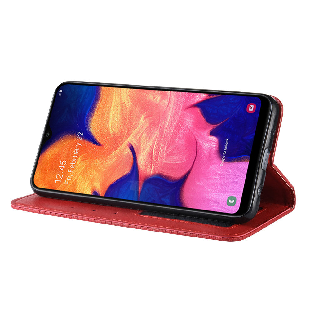 Vintage Style PU Leather Flip Cover Case for Samsung Galaxy A10