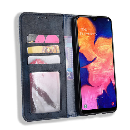 Vintage Style PU Leather Flip Cover Case for Samsung Galaxy A10