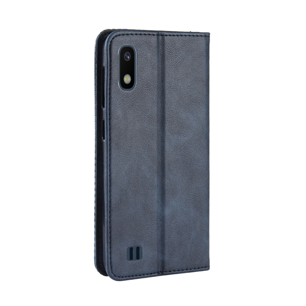 Vintage Style PU Leather Flip Cover Case for Samsung Galaxy A10