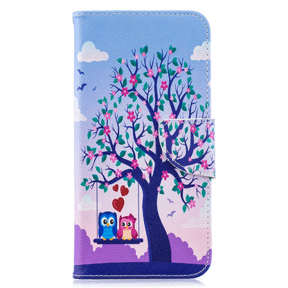 Pattern Printing PU Leather Wallet Cover Shell for Samsung Galaxy A10
