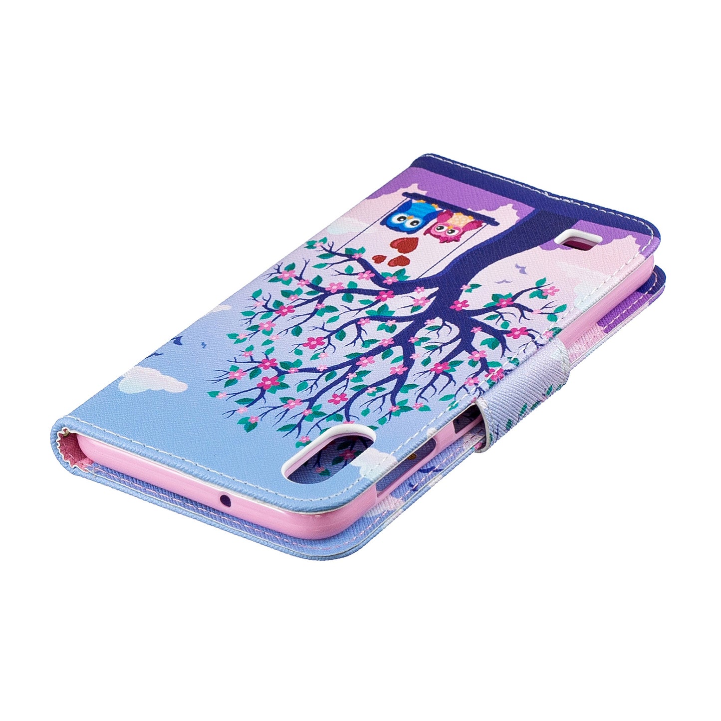 Pattern Printing PU Leather Wallet Cover Shell for Samsung Galaxy A10