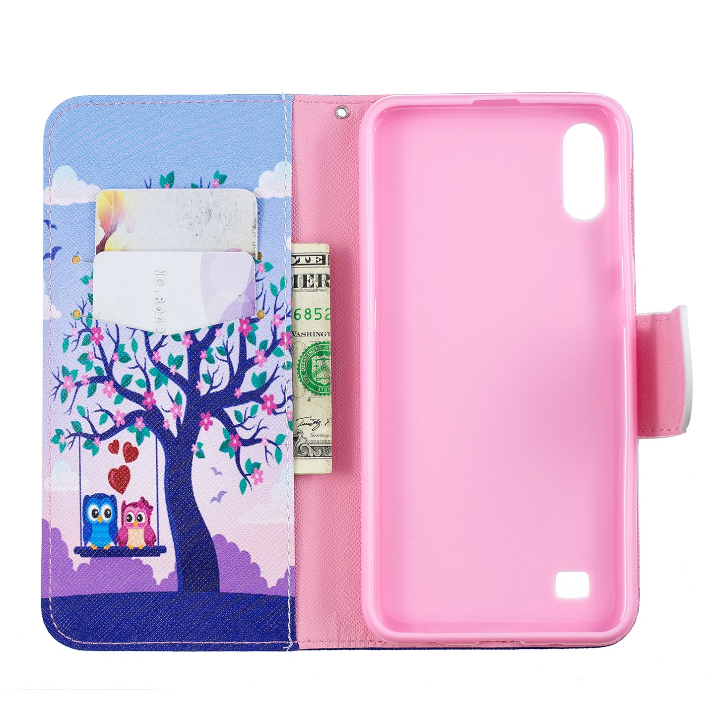 Pattern Printing PU Leather Wallet Cover Shell for Samsung Galaxy A10