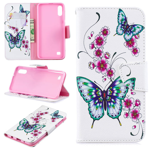 Pattern Printing PU Leather Wallet Cover Shell for Samsung Galaxy A10