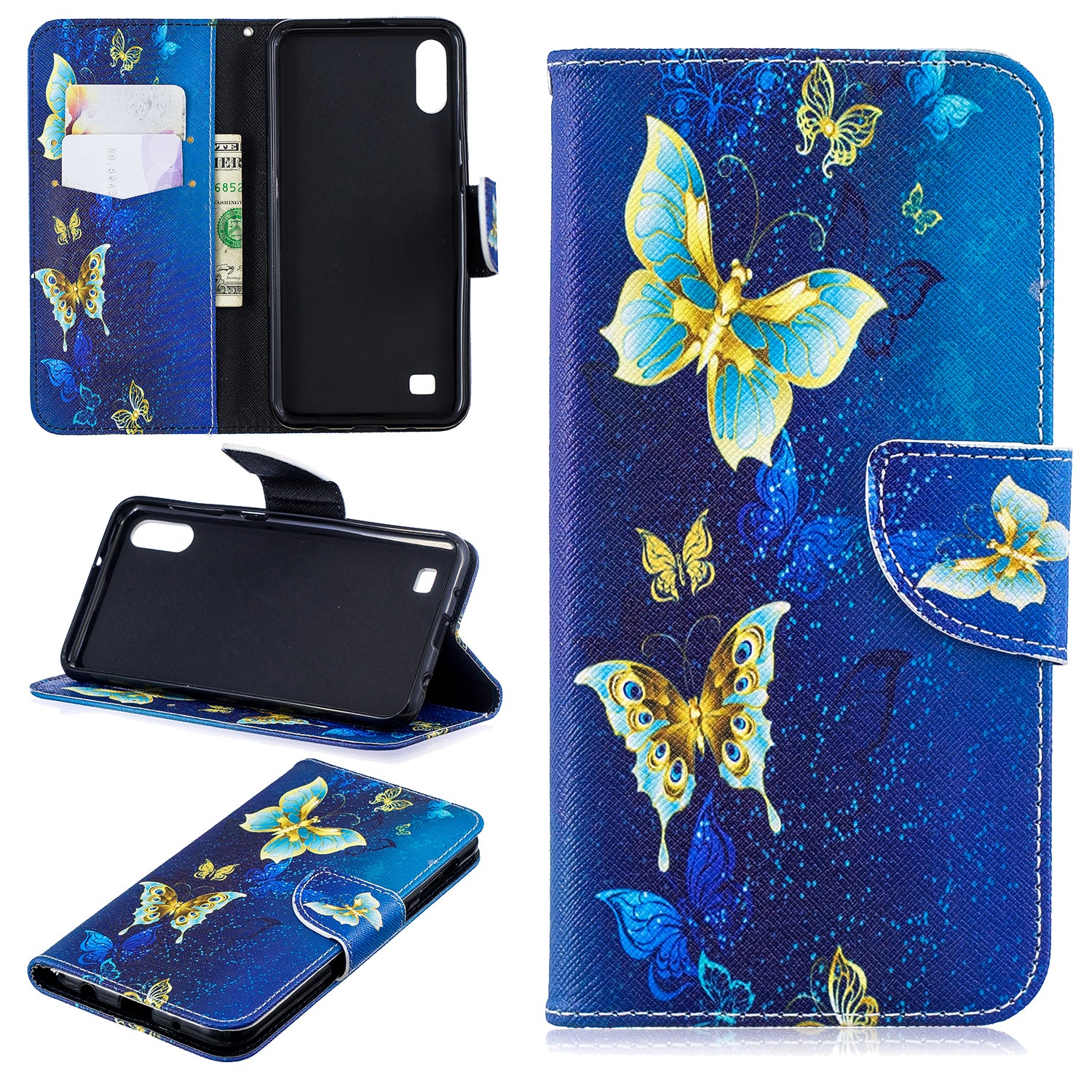 Pattern Printing PU Leather Wallet Cover Shell for Samsung Galaxy A10