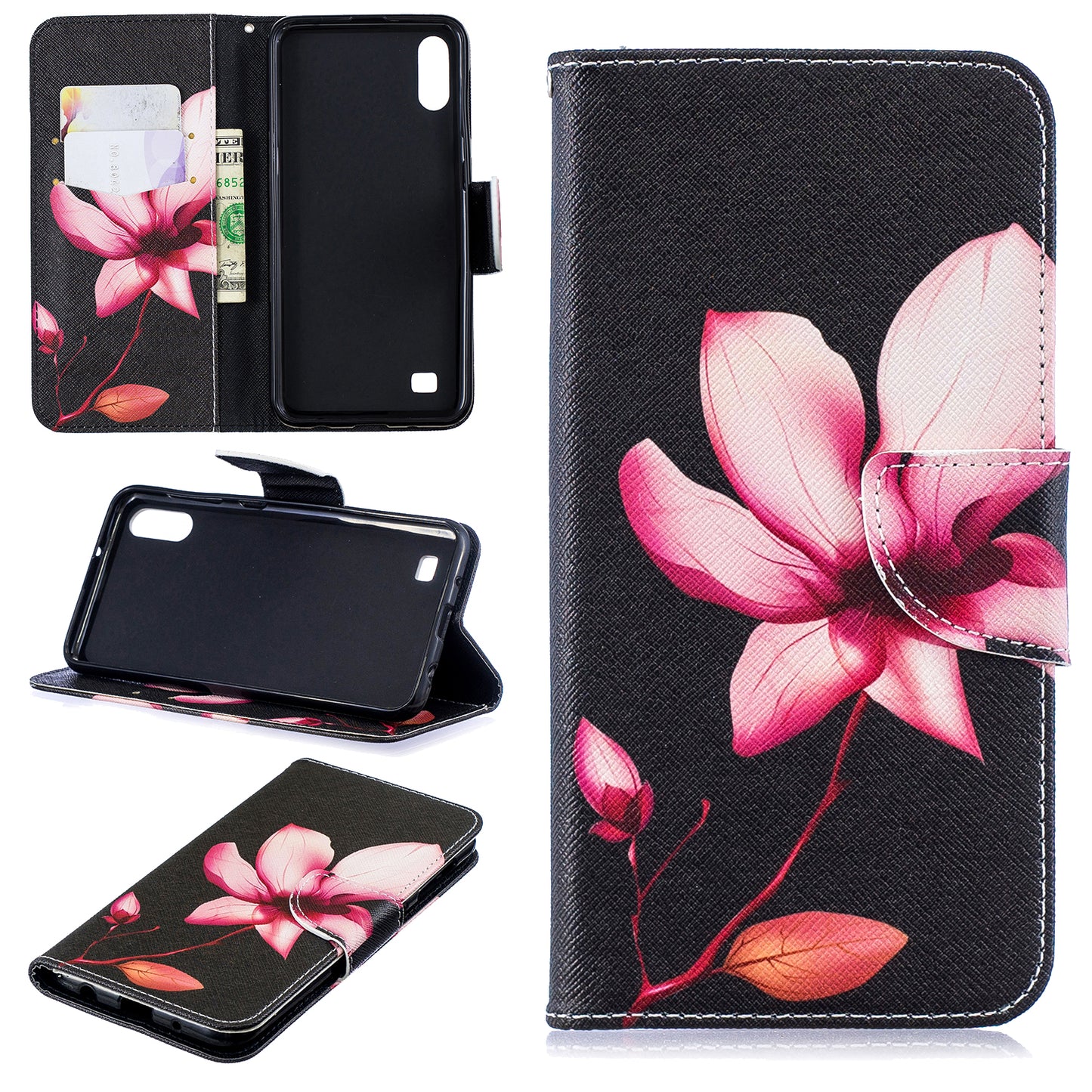 Pattern Printing PU Leather Wallet Cover Shell for Samsung Galaxy A10