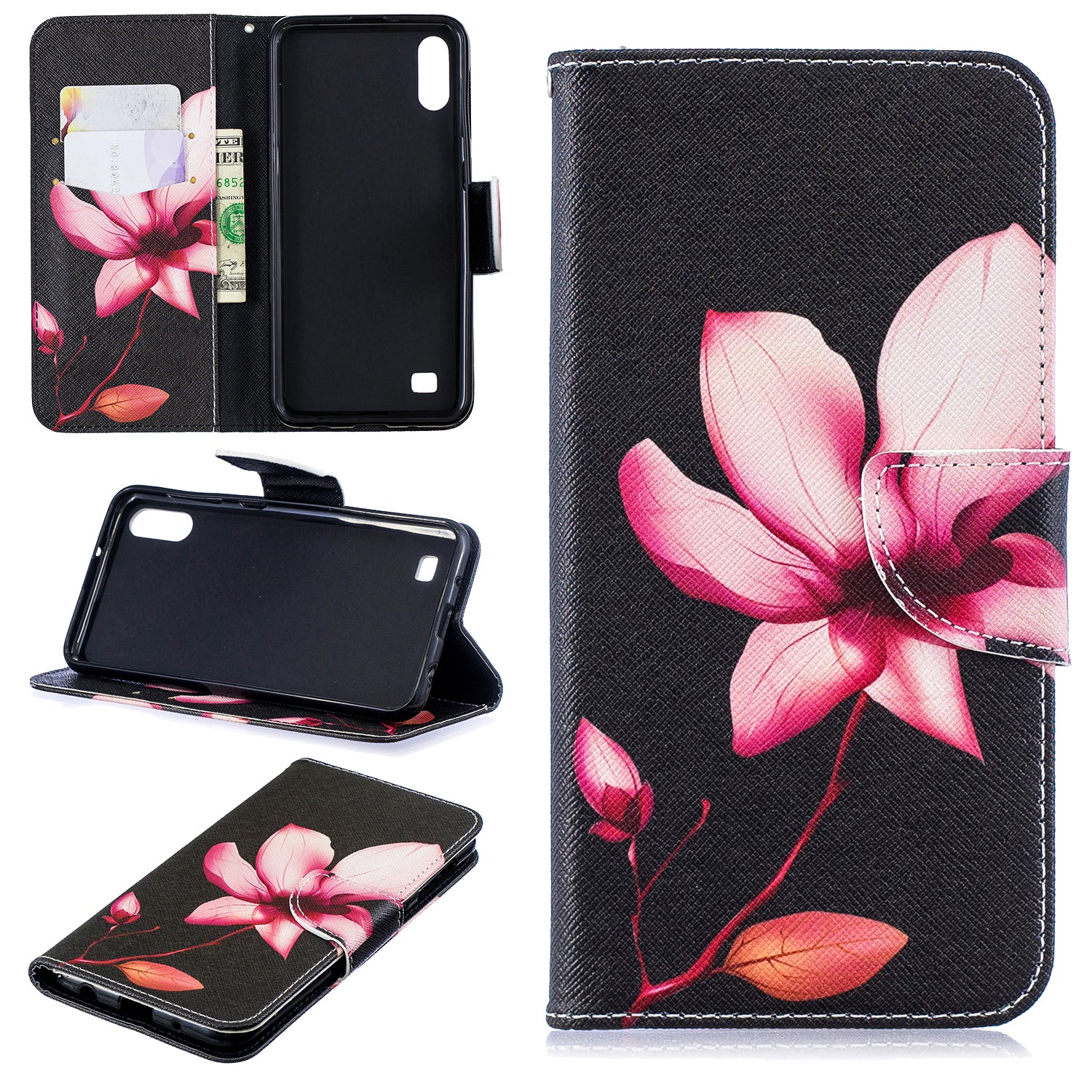 Pattern Printing PU Leather Wallet Cover Shell for Samsung Galaxy A10