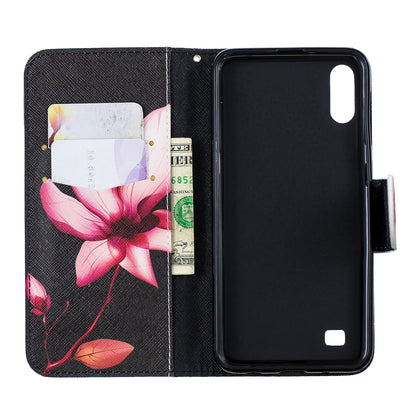 Pattern Printing PU Leather Wallet Cover Shell for Samsung Galaxy A10