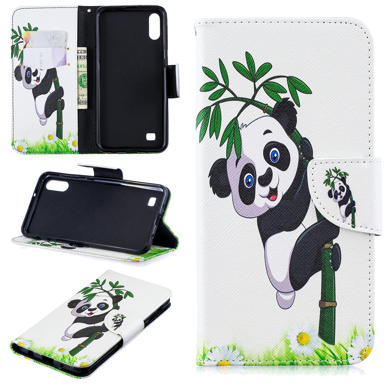 Pattern Printing PU Leather Wallet Cover Shell for Samsung Galaxy A10