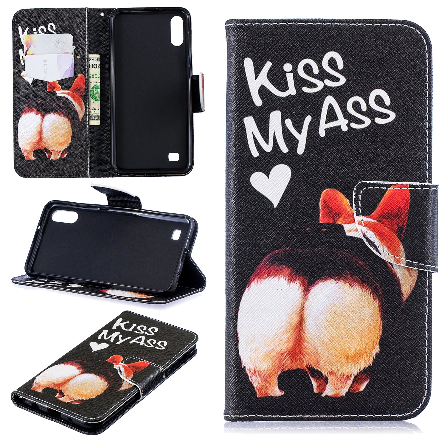 Pattern Printing PU Leather Wallet Cover Shell for Samsung Galaxy A10