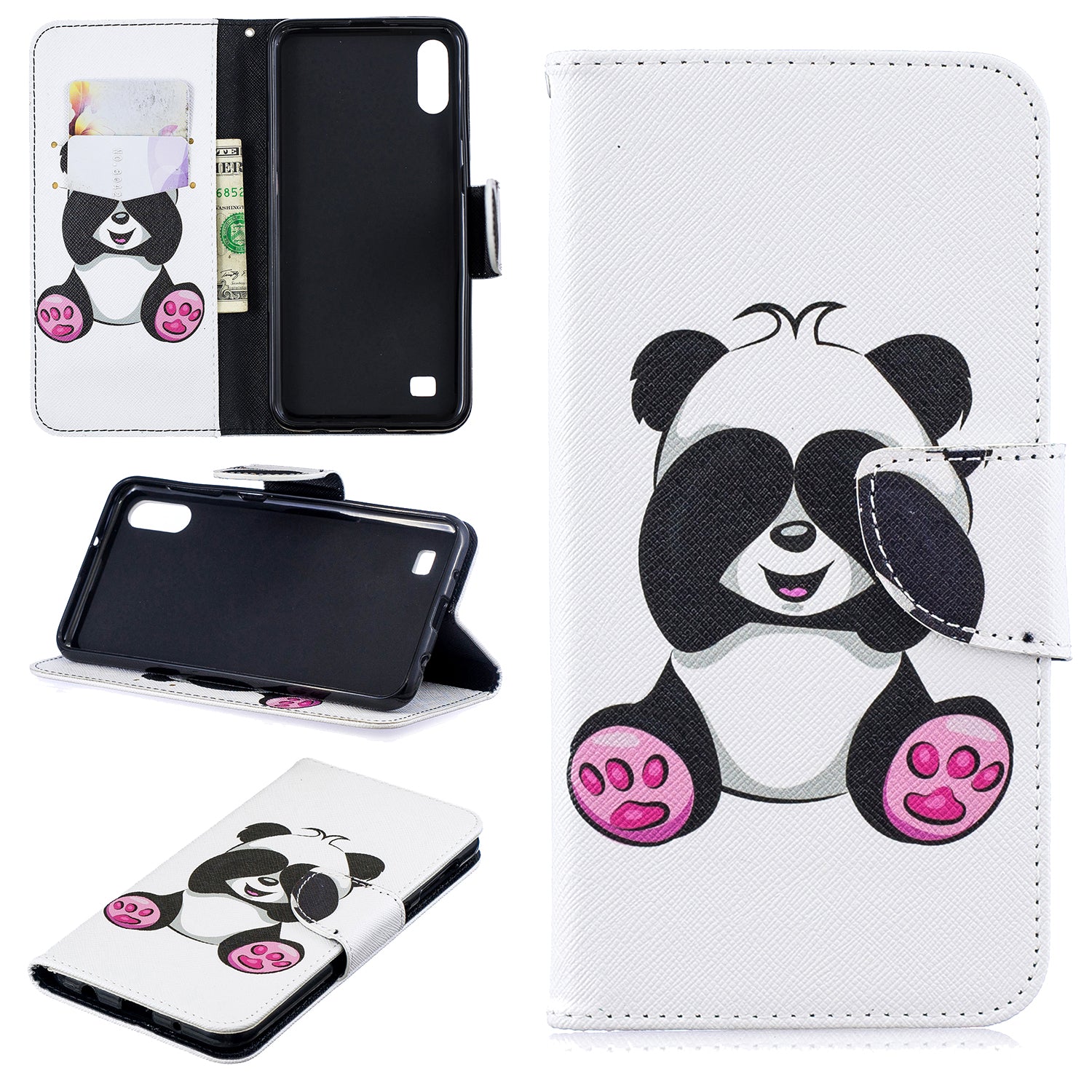 Pattern Printing PU Leather Wallet Cover Shell for Samsung Galaxy A10
