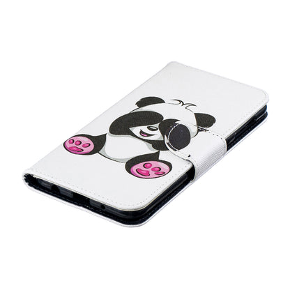 Pattern Printing PU Leather Wallet Cover Shell for Samsung Galaxy A10