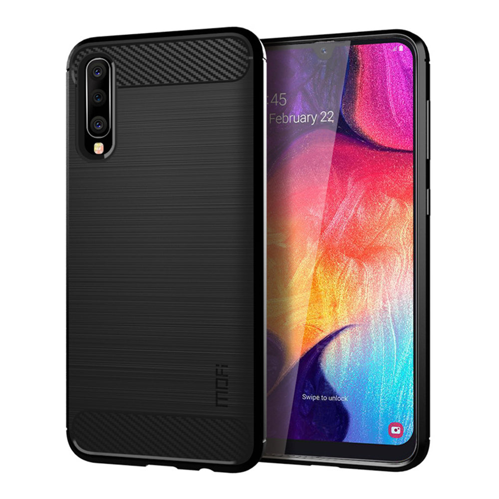 MOFI Carbon Fiber Texture Brushed TPU Phone Cover for Samsung Galaxy A70