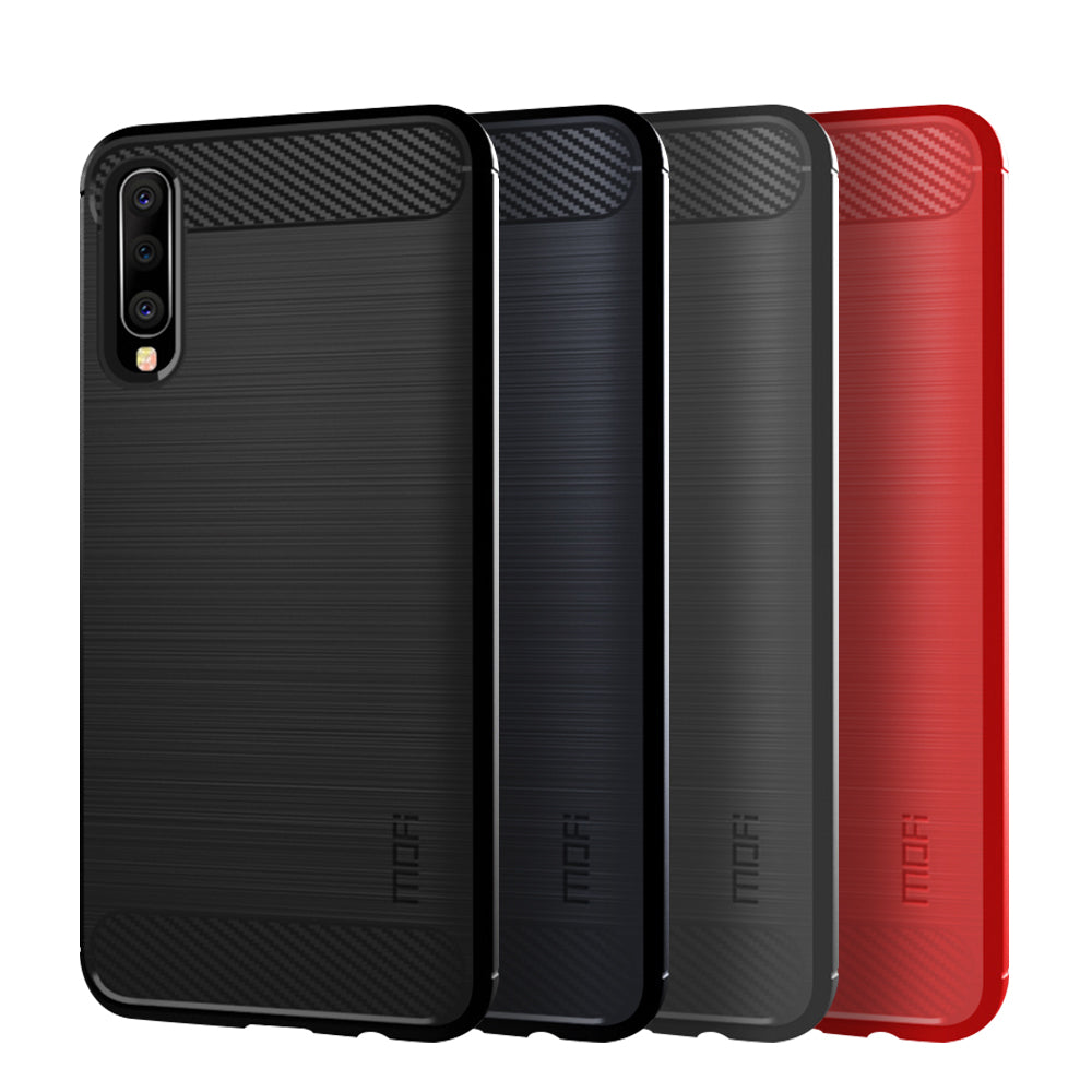 MOFI Carbon Fiber Texture Brushed TPU Phone Cover for Samsung Galaxy A70