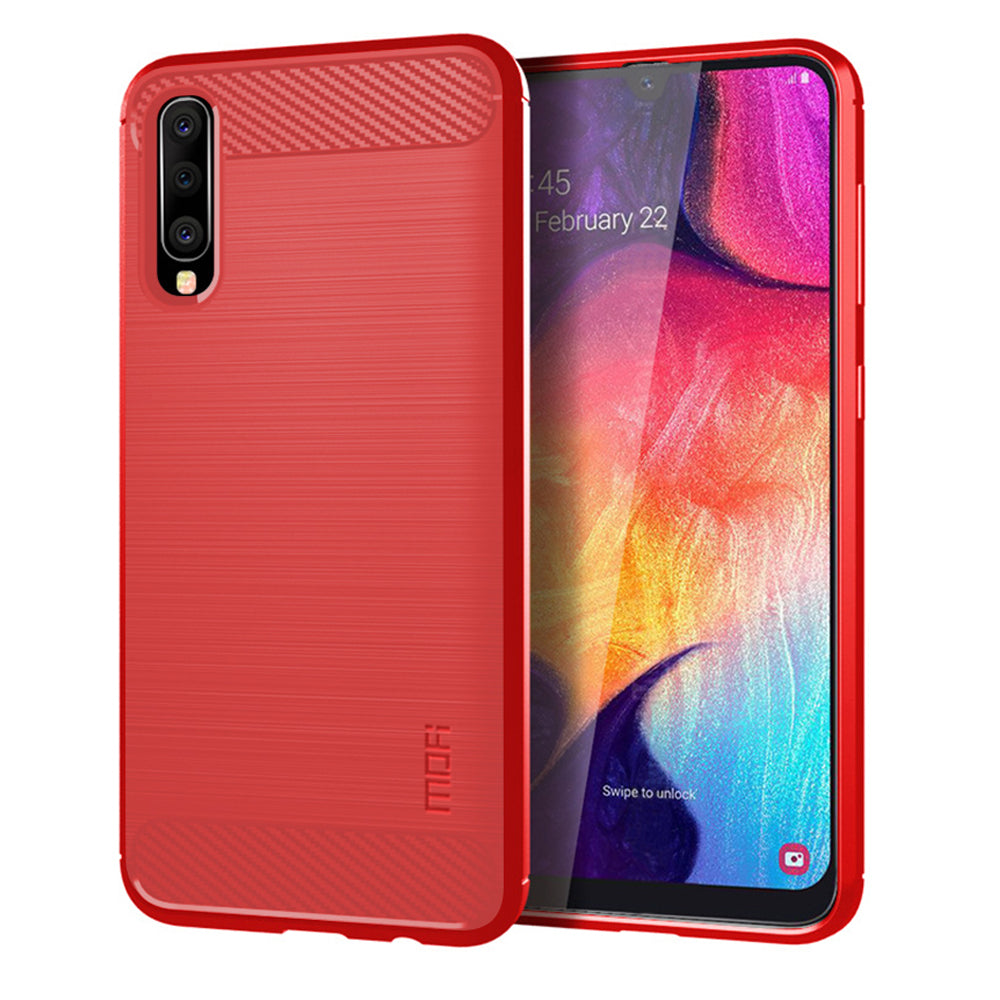 MOFI Carbon Fiber Texture Brushed TPU Phone Cover for Samsung Galaxy A70
