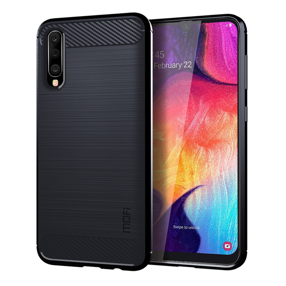 MOFI Carbon Fiber Texture Brushed TPU Phone Cover for Samsung Galaxy A70