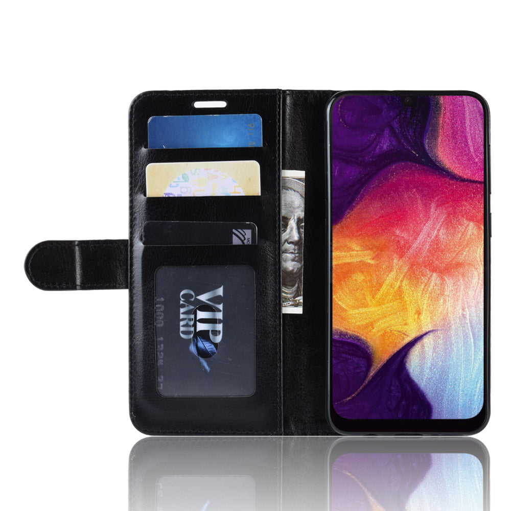 Crazy Horse Texture Magnetic Stand Leather Phone Shell for Samsung Galaxy A50 / A50s / A30s