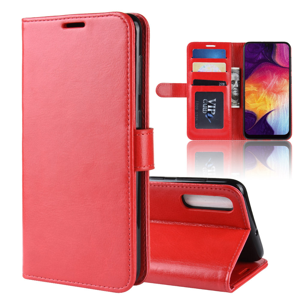 Crazy Horse Texture Magnetic Stand Leather Phone Shell for Samsung Galaxy A50 / A50s / A30s