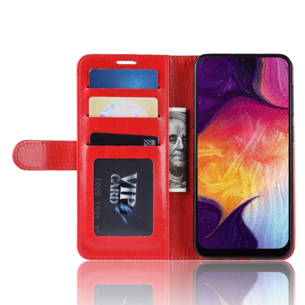 Crazy Horse Texture Magnetic Stand Leather Phone Shell for Samsung Galaxy A50 / A50s / A30s
