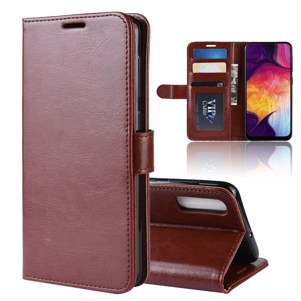 Crazy Horse Texture Magnetic Stand Leather Phone Shell for Samsung Galaxy A50 / A50s / A30s