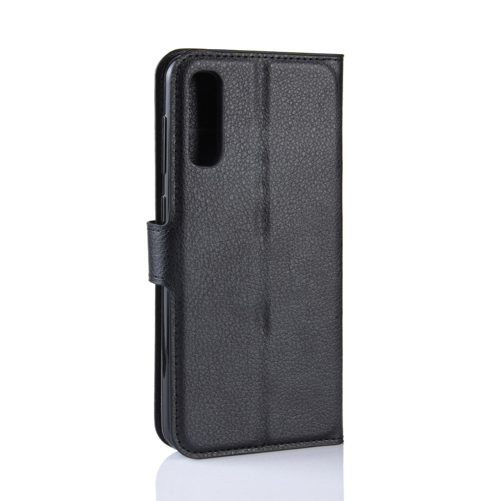 Litchi Skin Wallet Leather Stand Case for Samsung Galaxy A50 / A50s / A30s Cell Phone Case