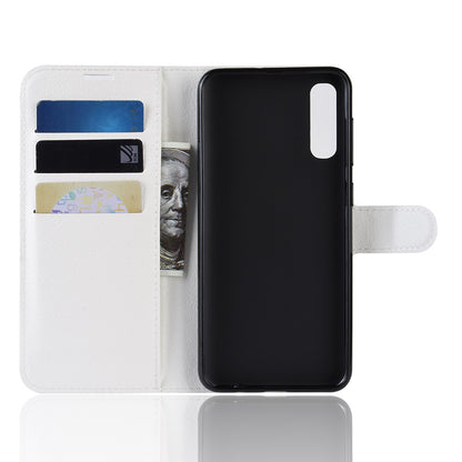 Litchi Skin Wallet Leather Stand Case for Samsung Galaxy A50 / A50s / A30s Cell Phone Case