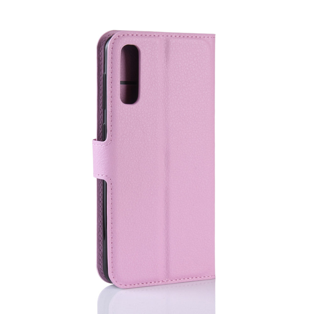 Litchi Skin Wallet Leather Stand Case for Samsung Galaxy A50 / A50s / A30s Cell Phone Case