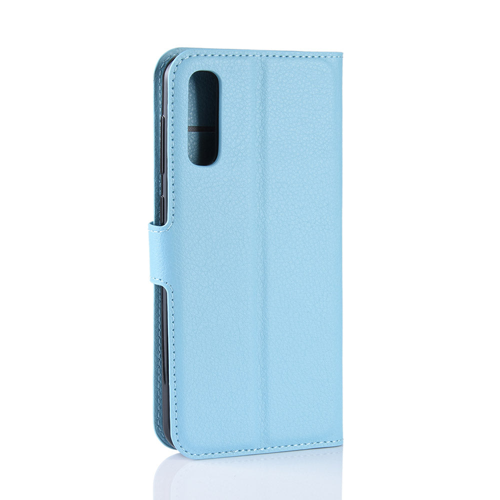 Litchi Skin Wallet Leather Stand Case for Samsung Galaxy A50 / A50s / A30s Cell Phone Case
