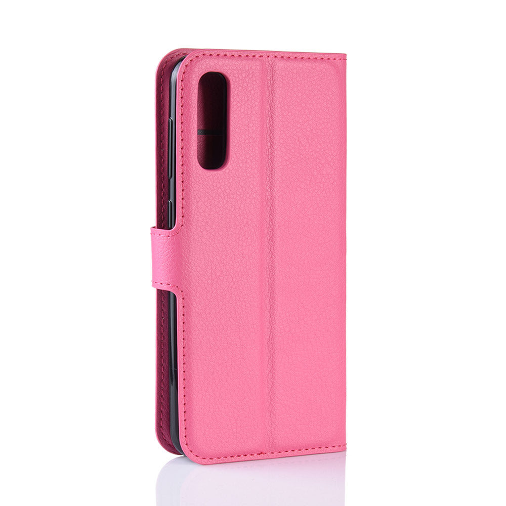Litchi Skin Wallet Leather Stand Case for Samsung Galaxy A50 / A50s / A30s Cell Phone Case