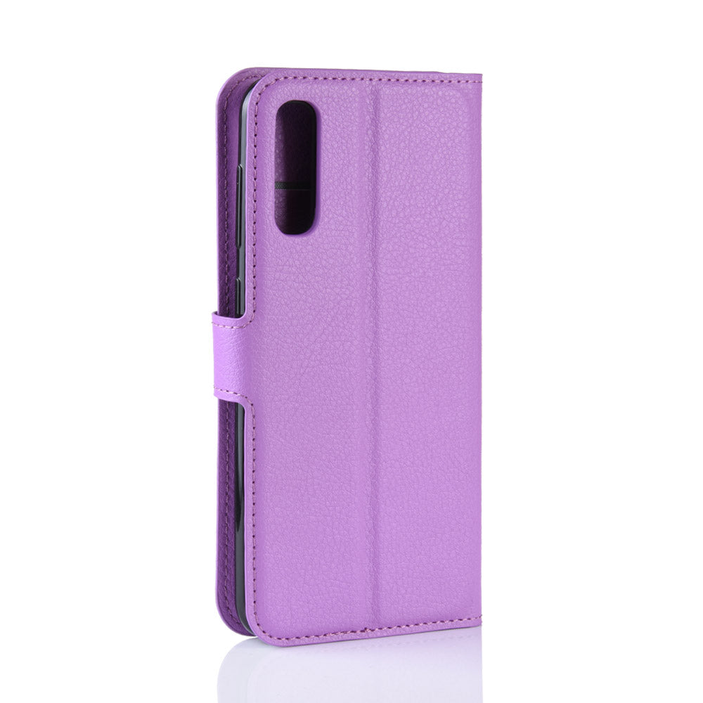 Litchi Skin Wallet Leather Stand Case for Samsung Galaxy A50 / A50s / A30s Cell Phone Case