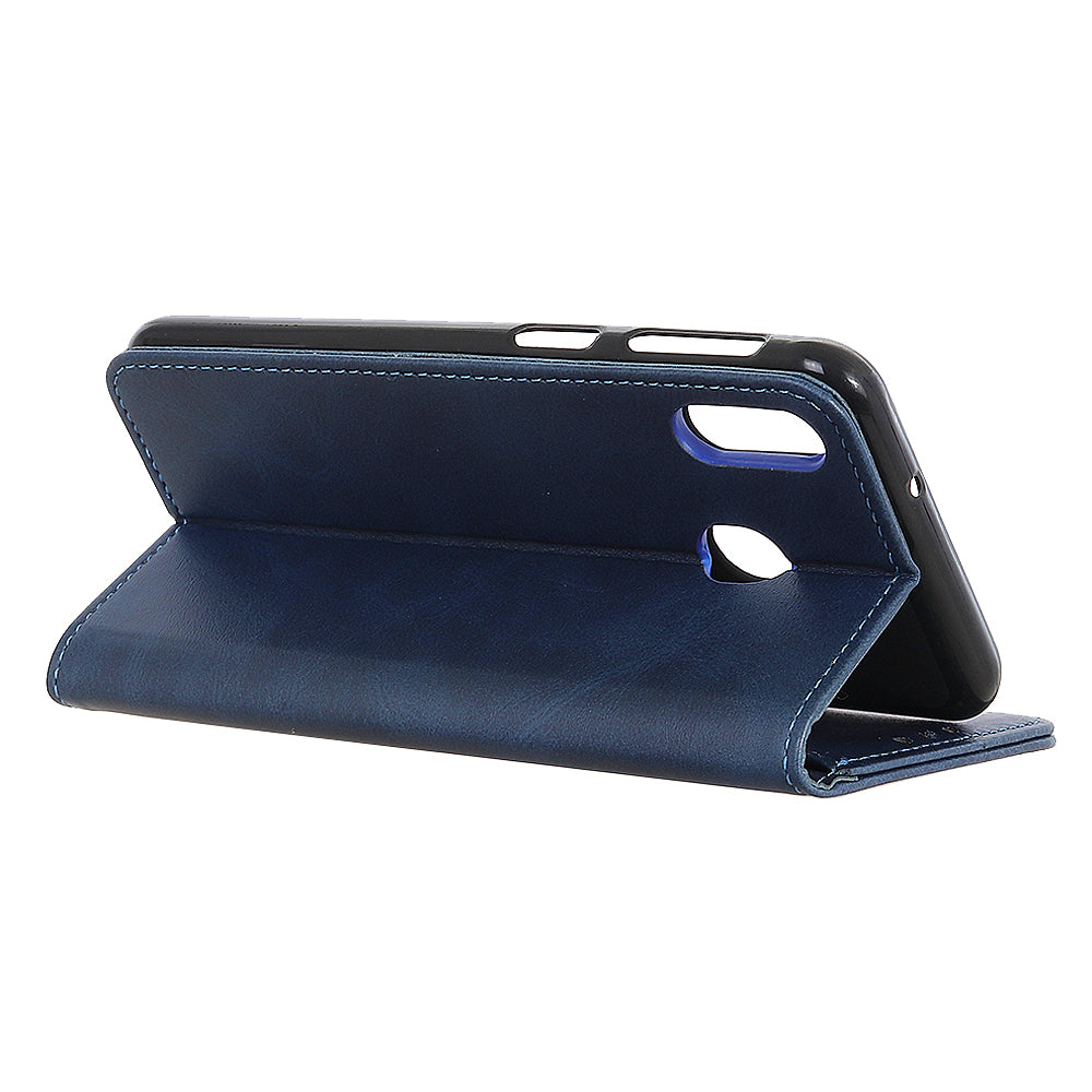 Auto-absorbed Split Leather Wallet Mobile Phone Cover for Samsung Galaxy A40