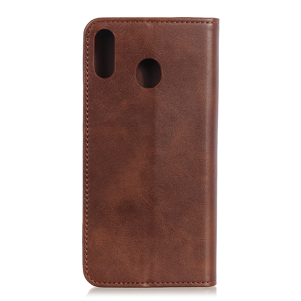Auto-absorbed Split Leather Wallet Mobile Phone Cover for Samsung Galaxy A40