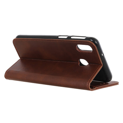 Auto-absorbed Split Leather Wallet Mobile Phone Cover for Samsung Galaxy A40