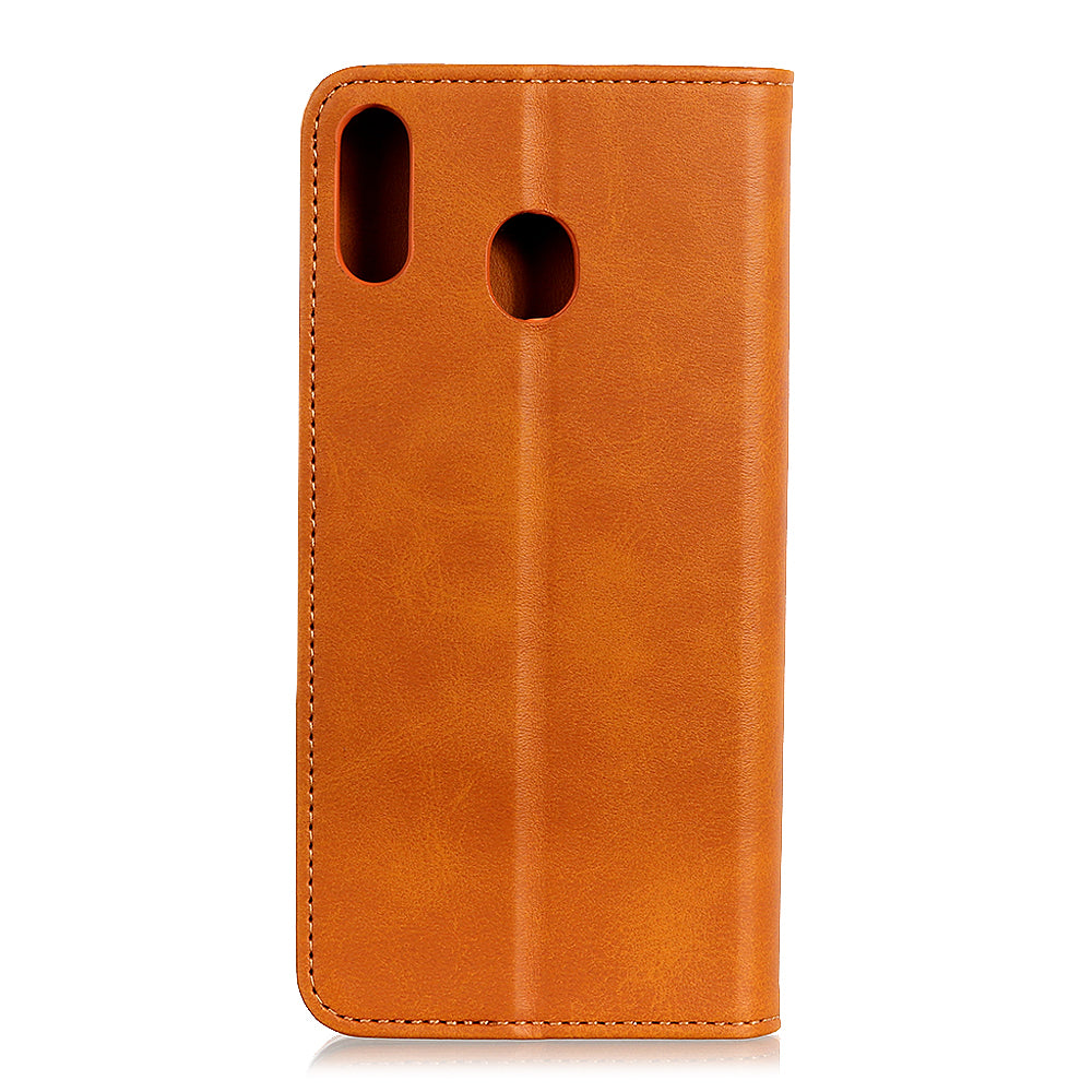 Auto-absorbed Split Leather Wallet Mobile Phone Cover for Samsung Galaxy A40