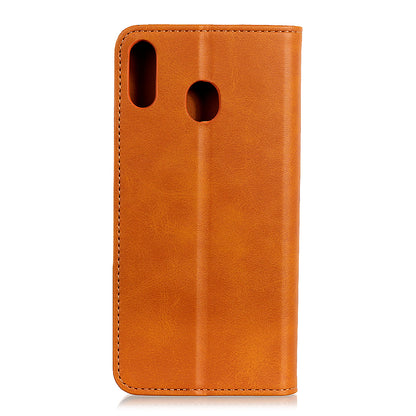 Auto-absorbed Split Leather Wallet Mobile Phone Cover for Samsung Galaxy A40