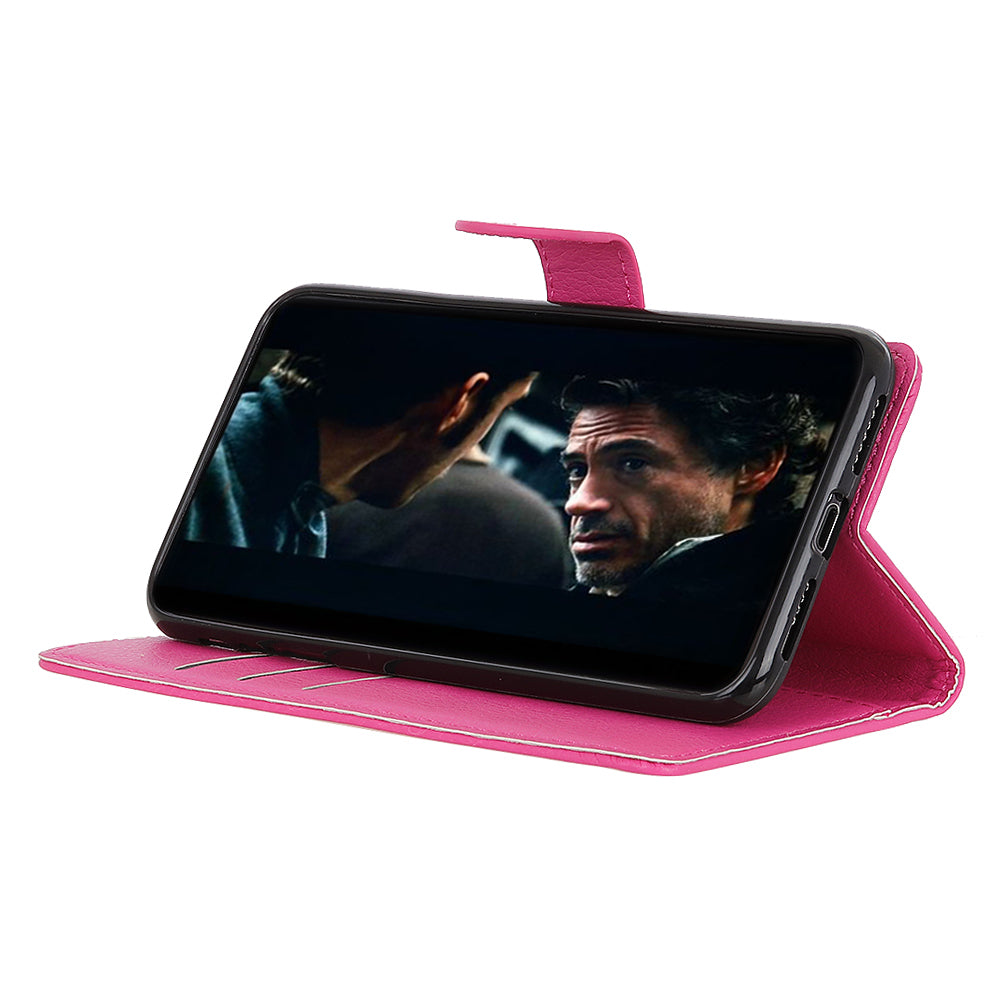 Litchi Skin Wallet Leather Stand Case for Samsung Galaxy A70